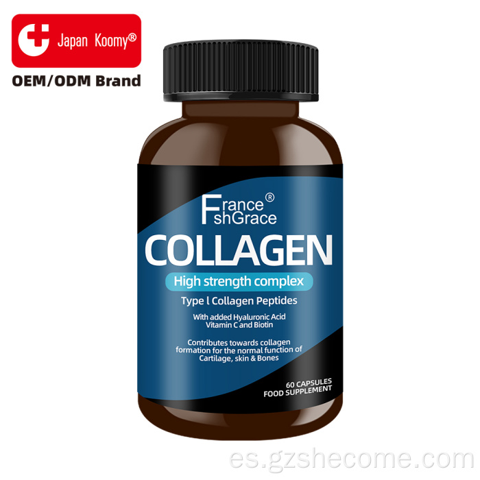 Cápsulas de péptidos de colágeno marino orgánico Shecome vitamina C
